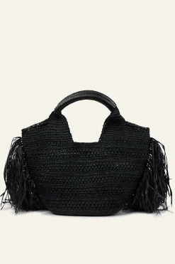 ARA panier raphia franges