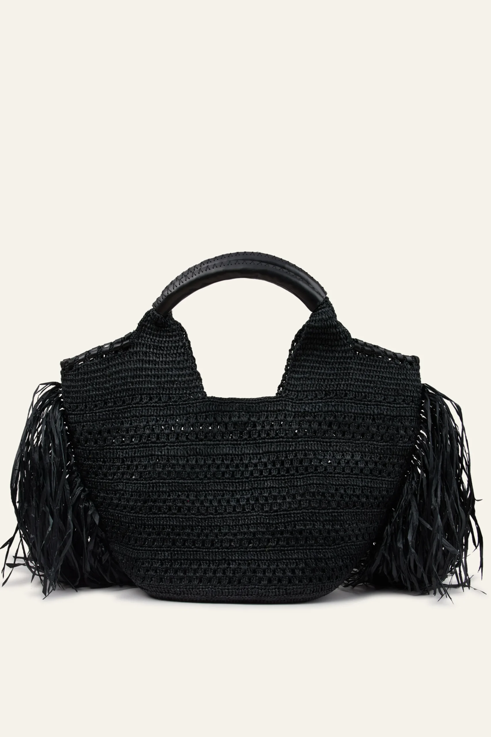 ARA panier raphia franges