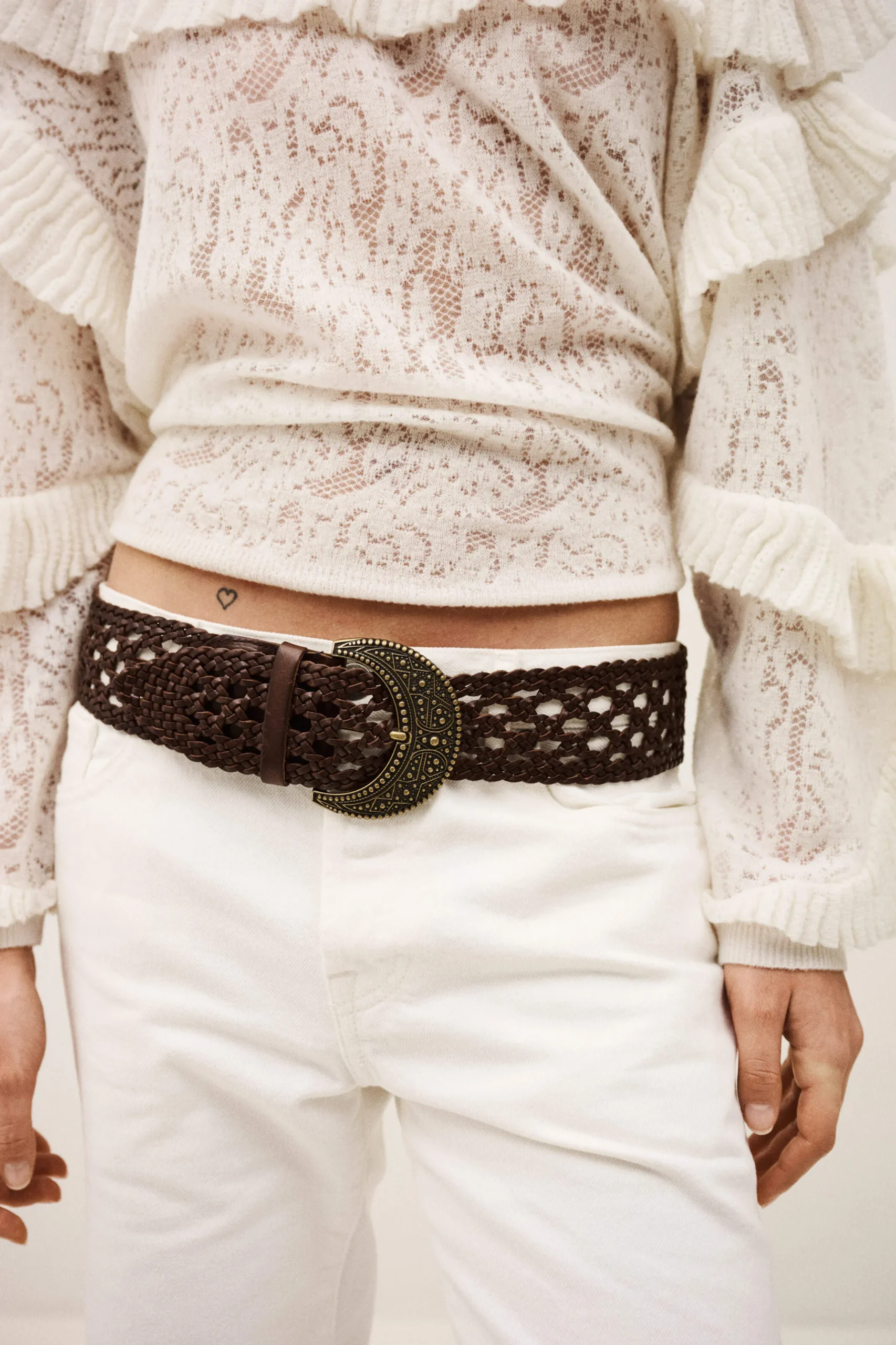 BALMY ceinture cuir tressée