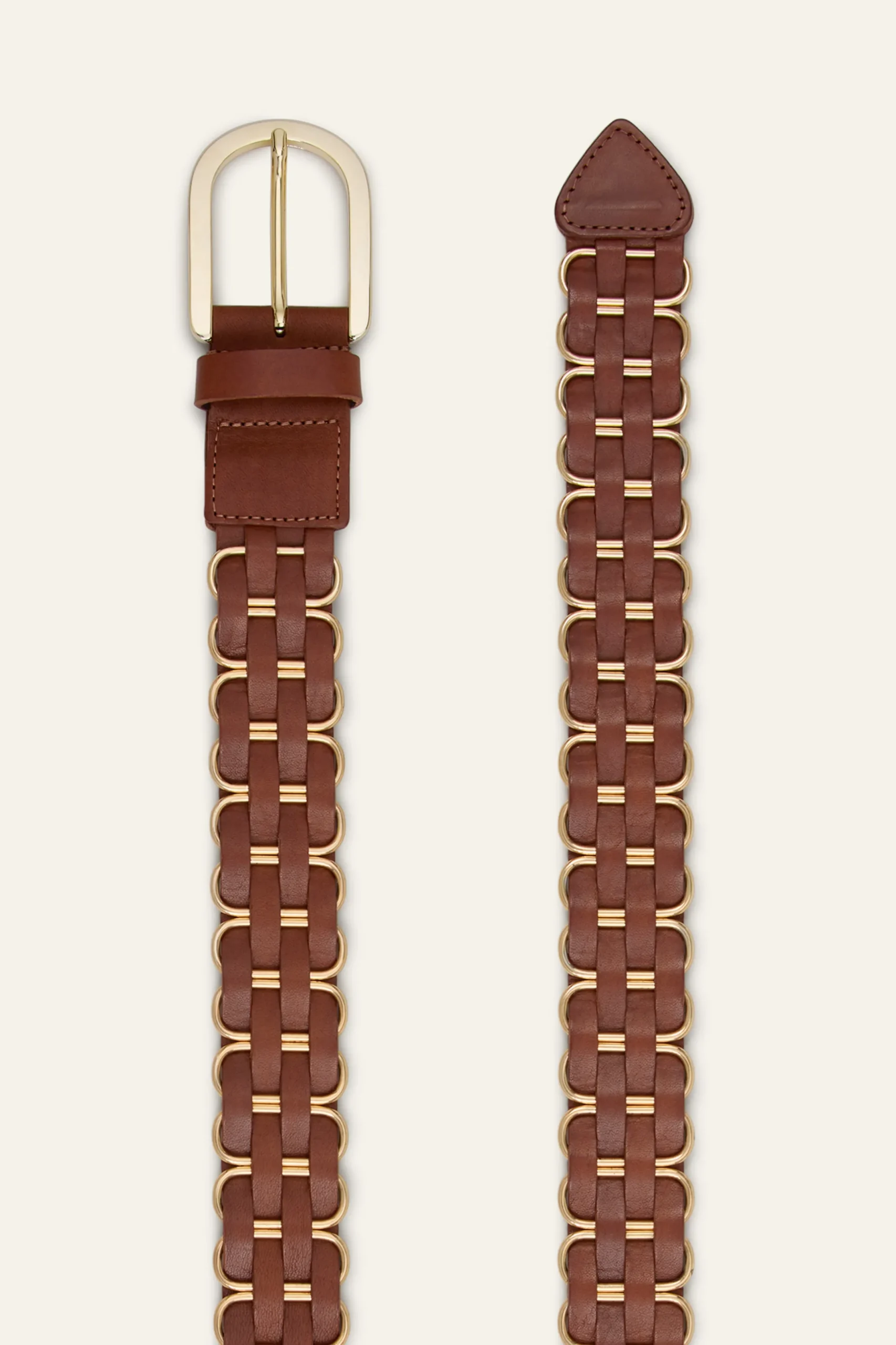 BECK ceinture cuir tressée