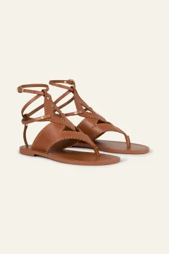 CAPRI sandales plates cuir