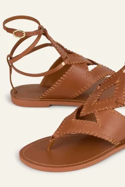 CAPRI sandales plates cuir
