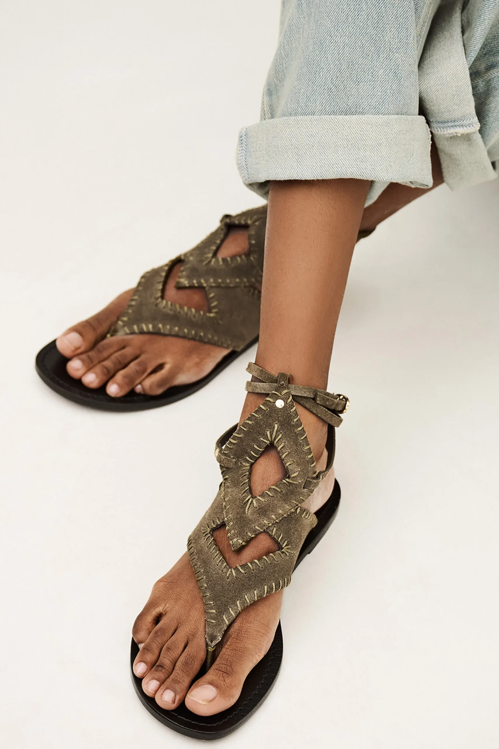 CAPRI sandales plates en suede