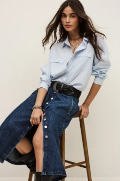 COWIE jupe midi denim