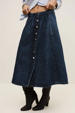 COWIE jupe midi denim