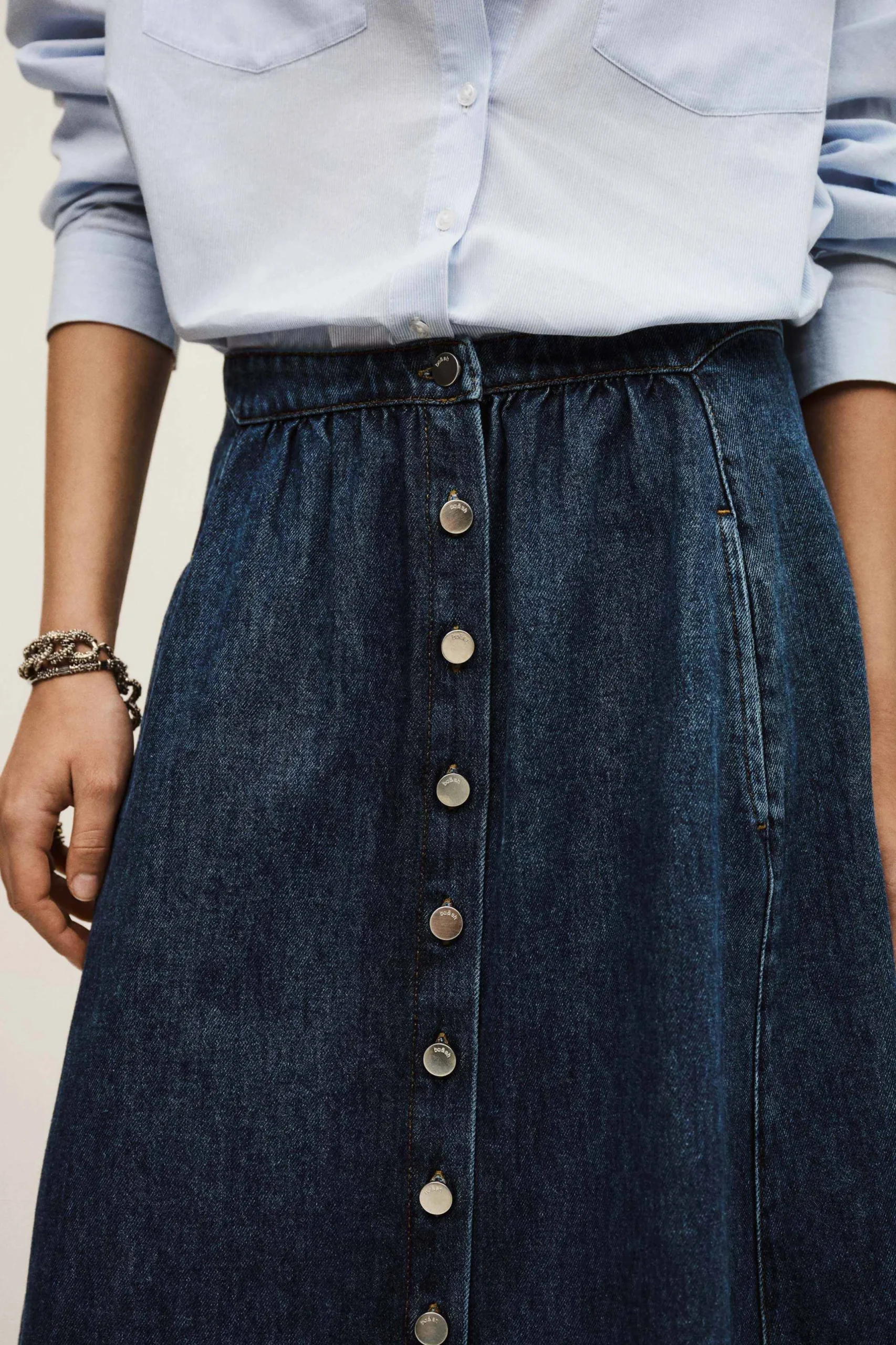 COWIE jupe midi denim