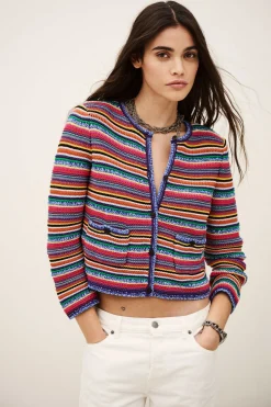 FANNY gilet rayé rond