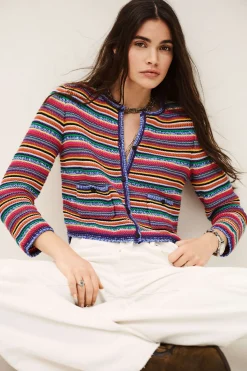 FANNY gilet rayé rond