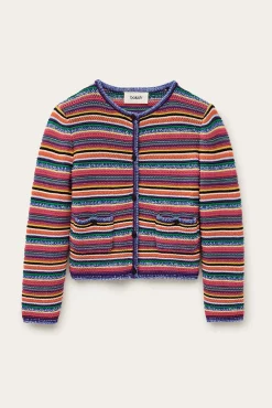 FANNY gilet rayé rond