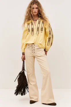 FAUSTINA blouse brodée manches