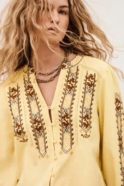 FAUSTINA blouse brodée manches