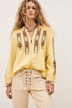 FAUSTINA blouse brodée manches