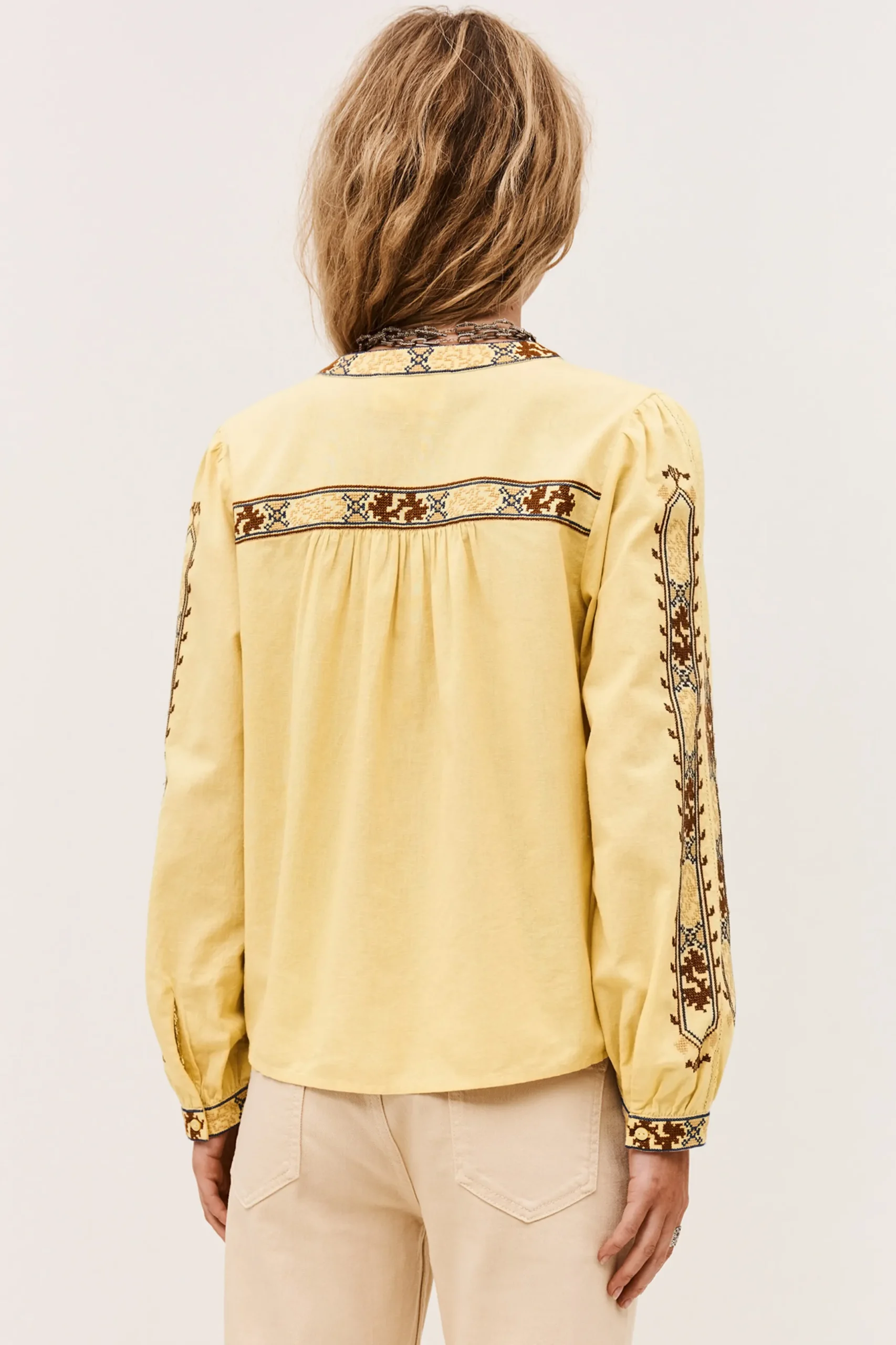 FAUSTINA blouse brodée manches