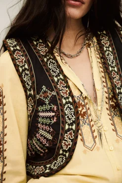 FOSCA gilet brodé court