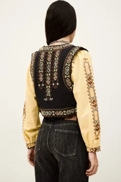 FOSCA gilet brodé court
