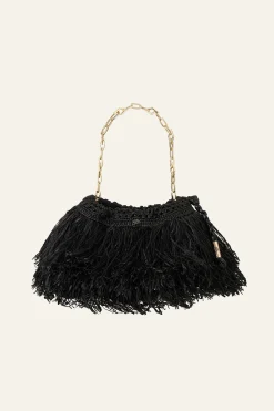 JUNE pochette raphia franges