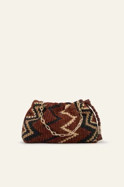 JUNE pochette raphia tribal
