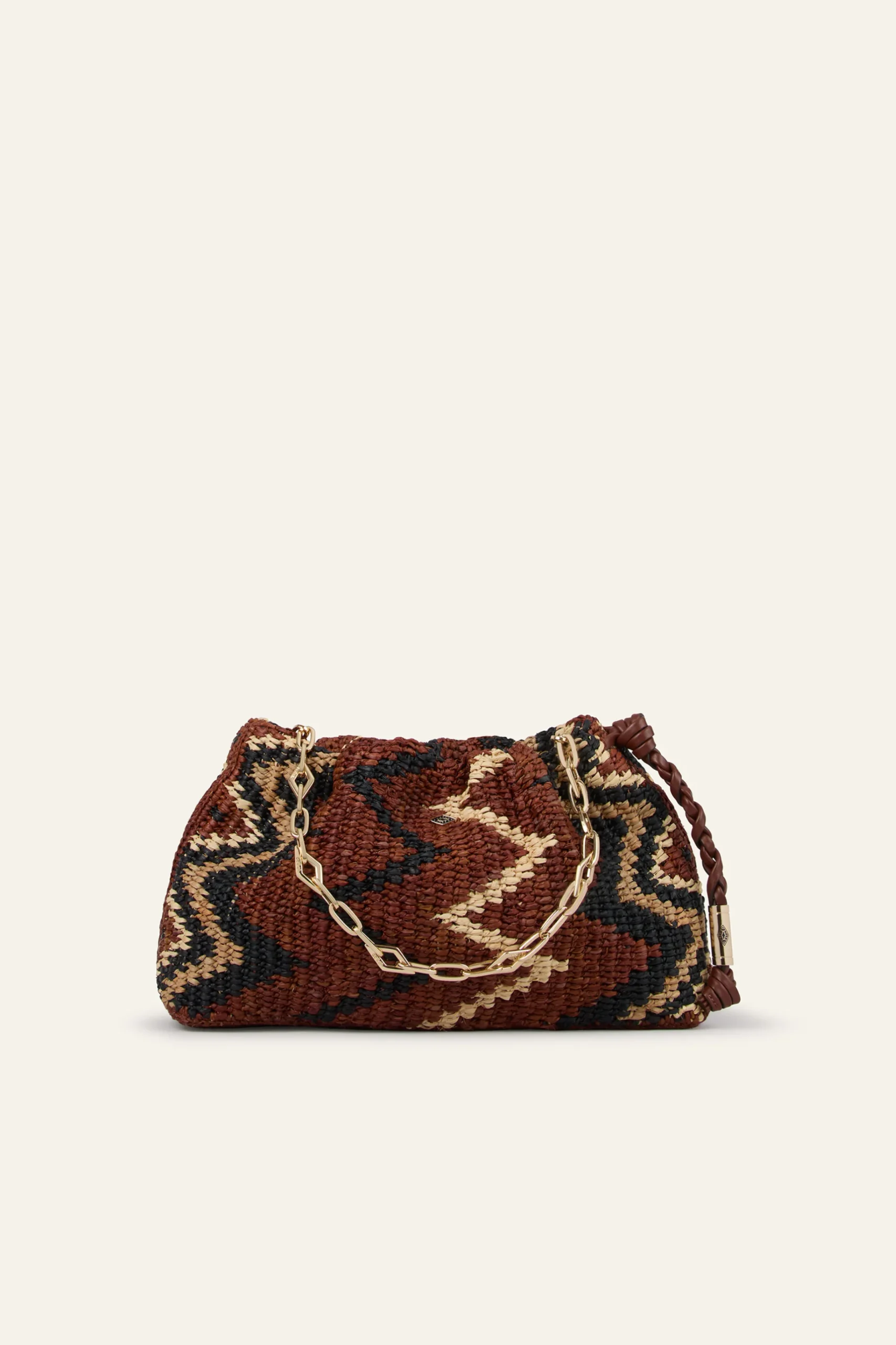JUNE pochette raphia tribal