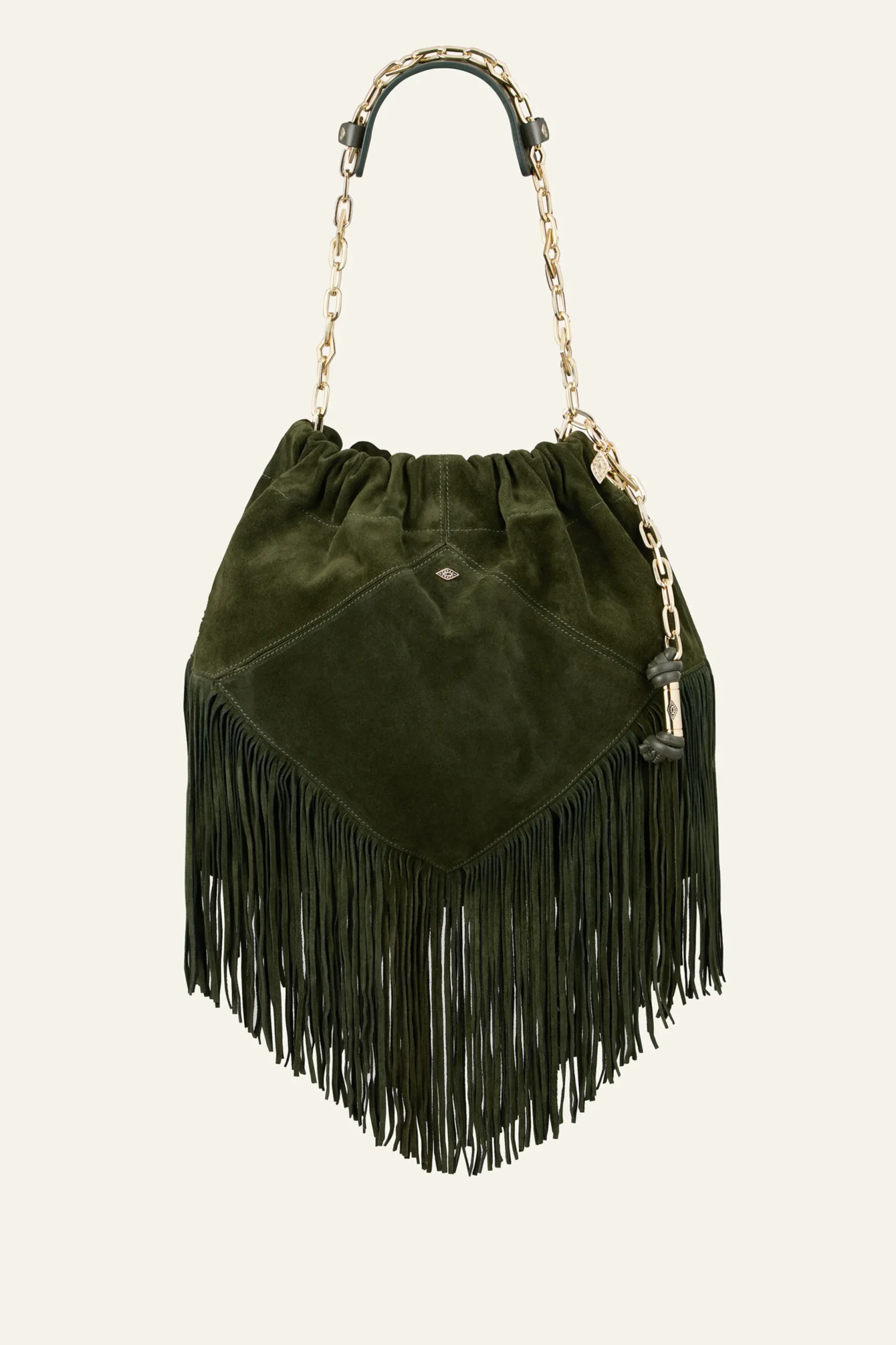 JUNE sac daim franges 450 €