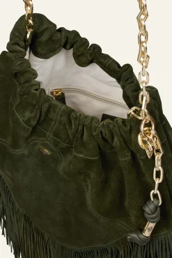 JUNE sac daim franges 450 €