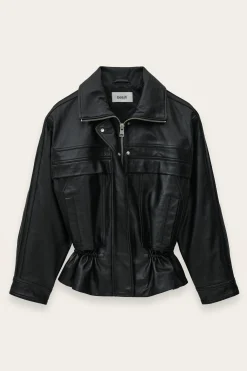 KASSIA veste cuir oversized