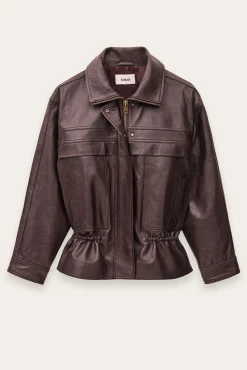 KASSIA veste cuir oversized