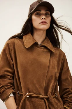 MATTE manteau long cuir