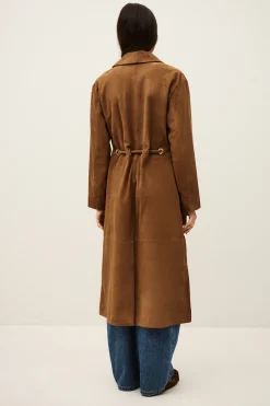 MATTE manteau long cuir