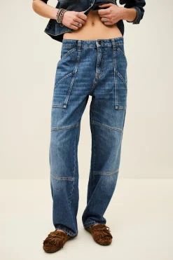 MOYCE jean cargo texturé