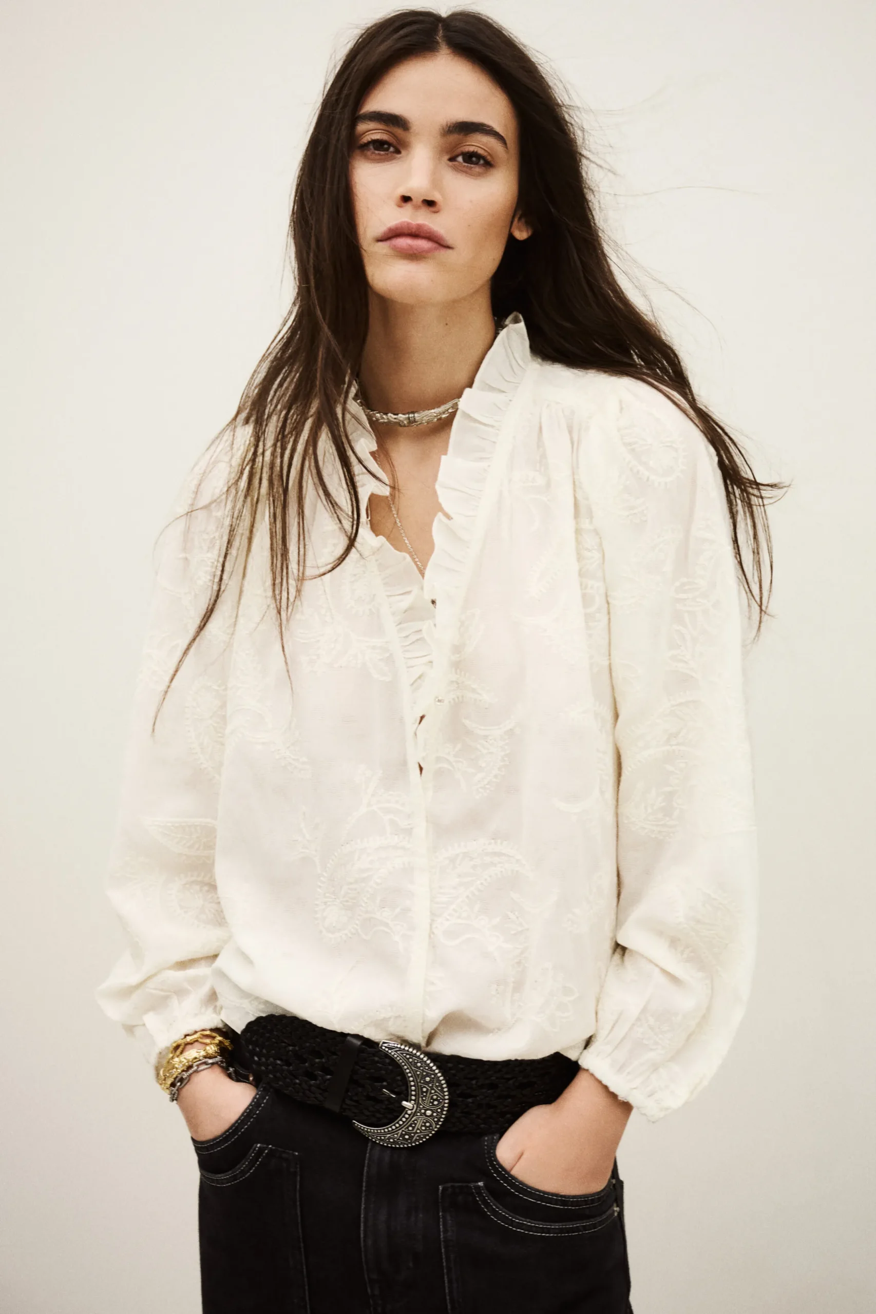 PETTY blouse jacquard ample