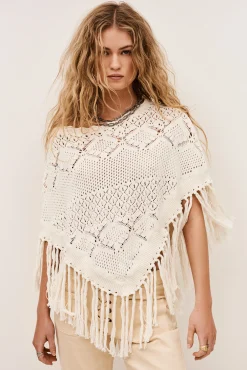 SANDY poncho maille coton