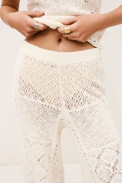 SANTY pantalon maille pointelle
