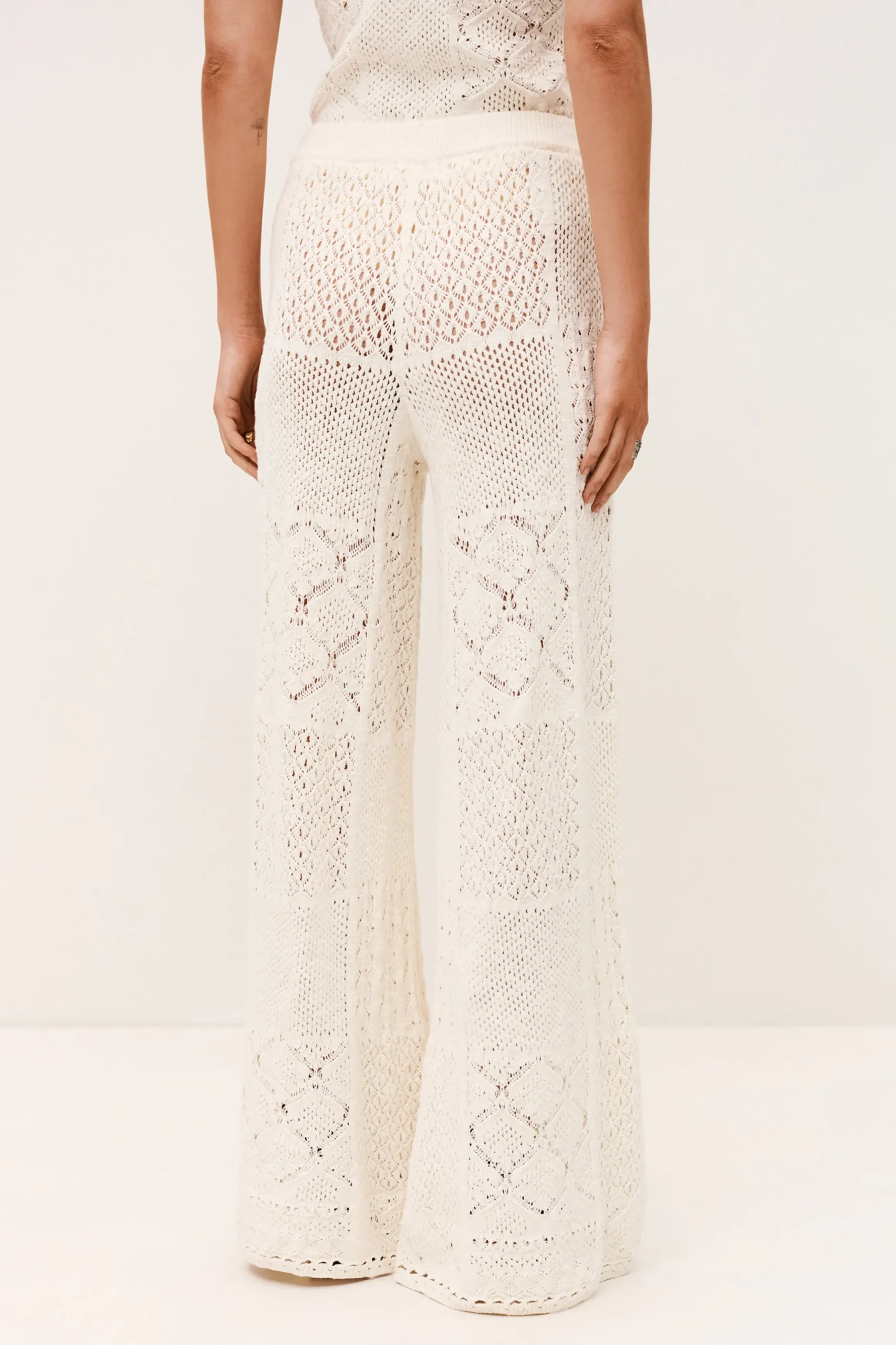 SANTY pantalon maille pointelle