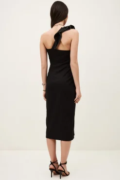 SILLA robe one shoulder a volant