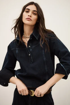 TAVY top denim droit