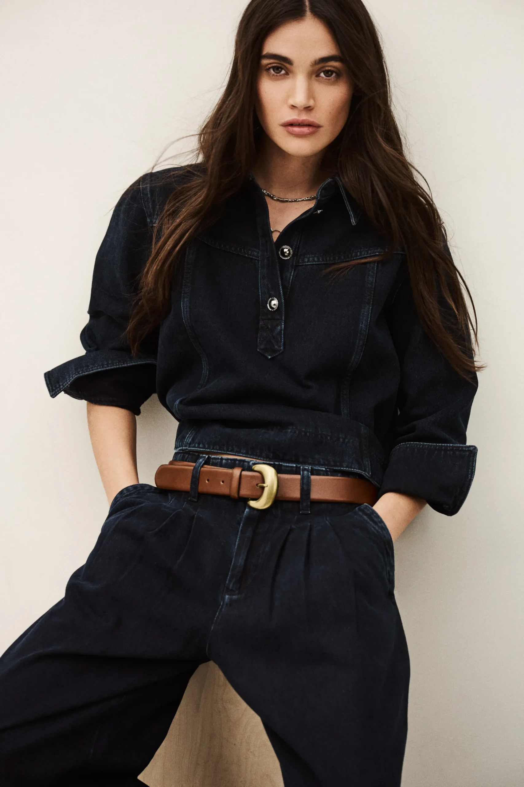 TAVY top denim droit