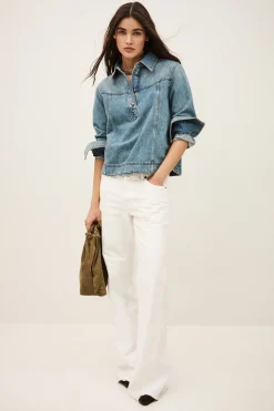TAVY top denim droit
