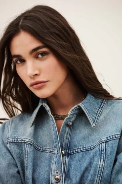 TAVY top denim droit