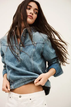 TAVY top denim droit