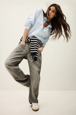 YIMA pantalon large évasé