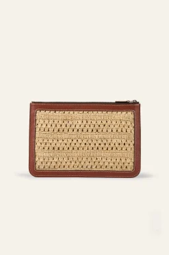 YOUYOU pochette raphia tressé
